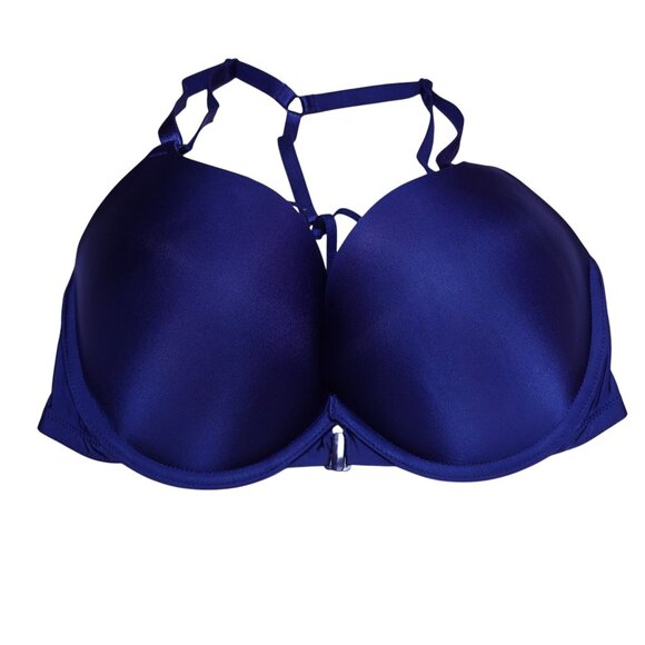 Victoria's Secret Push Up Bra Size 34DD Blue Racerback Straps Underwired - Picture 1 of 8